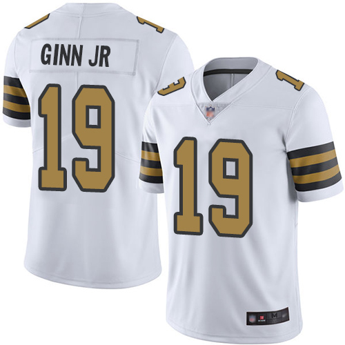 Men New Orleans Saints Limited White Ted Ginn Jr Jersey NFL Football #19 Rush Vapor Untouchable Jersey->new orleans saints->NFL Jersey